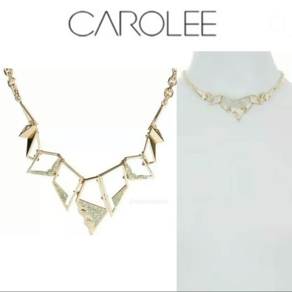CAROLEE DESIGNS Geometric Gold  Bib Necklace 175$